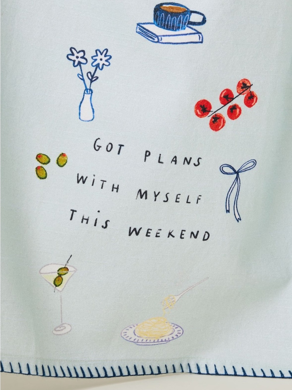 NWT Anthropologie Hollie Startup Got Plans with Myself Tea Towel - Picture 2 of 2